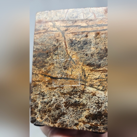 Genuine Marble Bathroom Vanity Brown Tan 2 Toothbrush/Toothpaste Holder - Picture 2 of 14